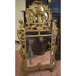 WALL MIRROR, French Louis XVI, giltwood with pierced foliate frame, 124cm H x 66cm W.