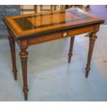 CARD TABLE, 19th century amboyna,