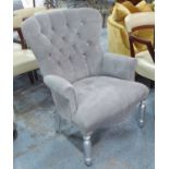 ARMCHAIR, contemporary English country style, with diamante detail, 100cm H.