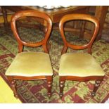 DINING CHAIRS, a set of six, Victorian mahogany framed,