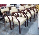 DINING CHAIRS, a set of ten, 'Neoz', by Philippe Starck, in cream leather, each chair RRP £1500 new,