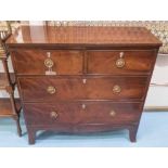 HALL CHEST, Regency, flame mahogany, of adapted shallow proportions,