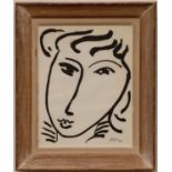 HENRI MATISSE 'Masque II', 1954, heliogravure, printed by Draeger freres, 35cm x 23cm,