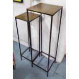 JARDINIERE STANDS, a graduated pair, largest 120cm H.