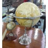 GLOBES, a set of three, various sizes, largest 45cm H.