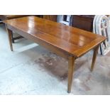 FARMHOUSE TABLE, 19th century French fruitwood and ash with pull out bread slides,