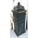POST BOX, Victorian style, in dark green finish, 100cm H (with key).