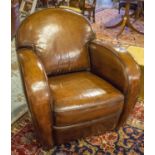 CLUB ARMCHAIRS, a pair,