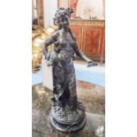 CLASSICAL FIGURAL BRONZE, 'Cybelle', 55cm H.