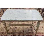 LOW TABLE, French Louis XVI style giltwood with Carrara marble top, 56cm H x 99cm x 57cm.