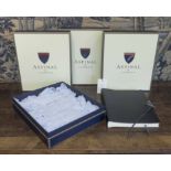 PHOTOGRAPH ALBUMS, four, leather bound from Aspinal of London, boxed, each approx. 25cm x 30cm.