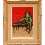 BERNARD BUFFET 'Monkey Pianist', lithograph in colours, handsigned, numbered edition: 120,