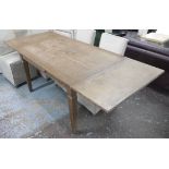 DRAWLEAF TABLE, in a limed oak finish, 92cm D x 81cm H x 137cm L unextended, each leaf 46cm long.