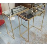 SIDE TABLES, a pair, gilt French 1950s style, 67cm H.