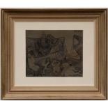 PABLO PICASSO 'Bacchanal & Owl', Suite: Linogravures, 1962, 26cm x 33cm, framed and glazed.