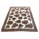 CONTEMPORARY GABBEH RUG, 203cm x 155cm, 'Autumn leaves' design.