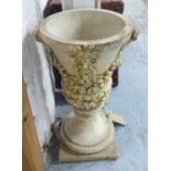 GARDEN URN, in reconstituted stone, classical design, 66cm H.