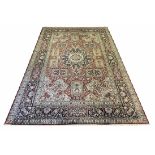 FINE PURE SILK TERHAN DESIGN CARPET, 300cm x 187cm,