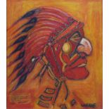 LEONARD JAMES WRIGHT, 'Chief Seattle', acrylic on canvas, signed, 76cm x 61cm.