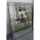 WALL MIRROR, in a Venetian inspired style, 123cm x 93cm.