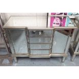 SIDEBOARD, contemporary French style mirrored finish, 100cm x 40cm x 83cm.