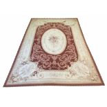 FINE AUBUSSON SAVONNERIE DESIGN CARPET, 267cm x 177cm.