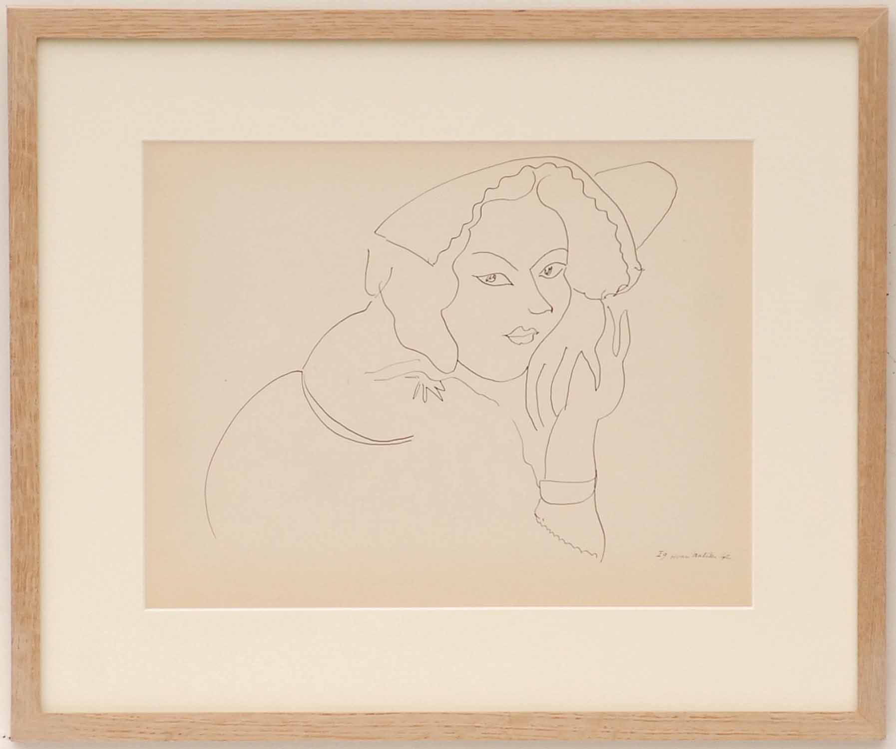 HENRI MATISSE 'Collotype I9', 1943, printed by Martin Fabiani, edition: 950, 25cm x 32cm,