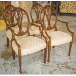 DINING CHAIRS, a set of four, Hepplewhite style, mahogany,