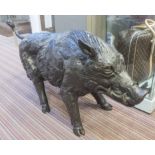 BRONZE WILD BOAR, contemporary school study, 65cm H.