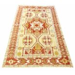 FINE SILK SOUMAK RUG, 200cm x 123cm, Caucasian design.