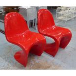 PANTON STYLE CHAIRS, a set of six, 83cm H.