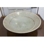 LARGE CRACKLE GLAZED CHARGER, 57cm diam.