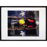 AYRTON SENNA IN A JPS LOTUS, Monza GP, colour photograph on Fuji colour Crystal Archive paper,