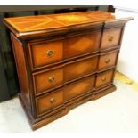 THEODORE ALEXANDER COMMODE, Spanish style,cherrywood and oak with stellar inlay,