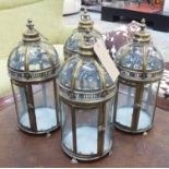 ORANGERY NIGHT LANTERNS, a set of four, vintage inspired, gilt finish, 52cm H.