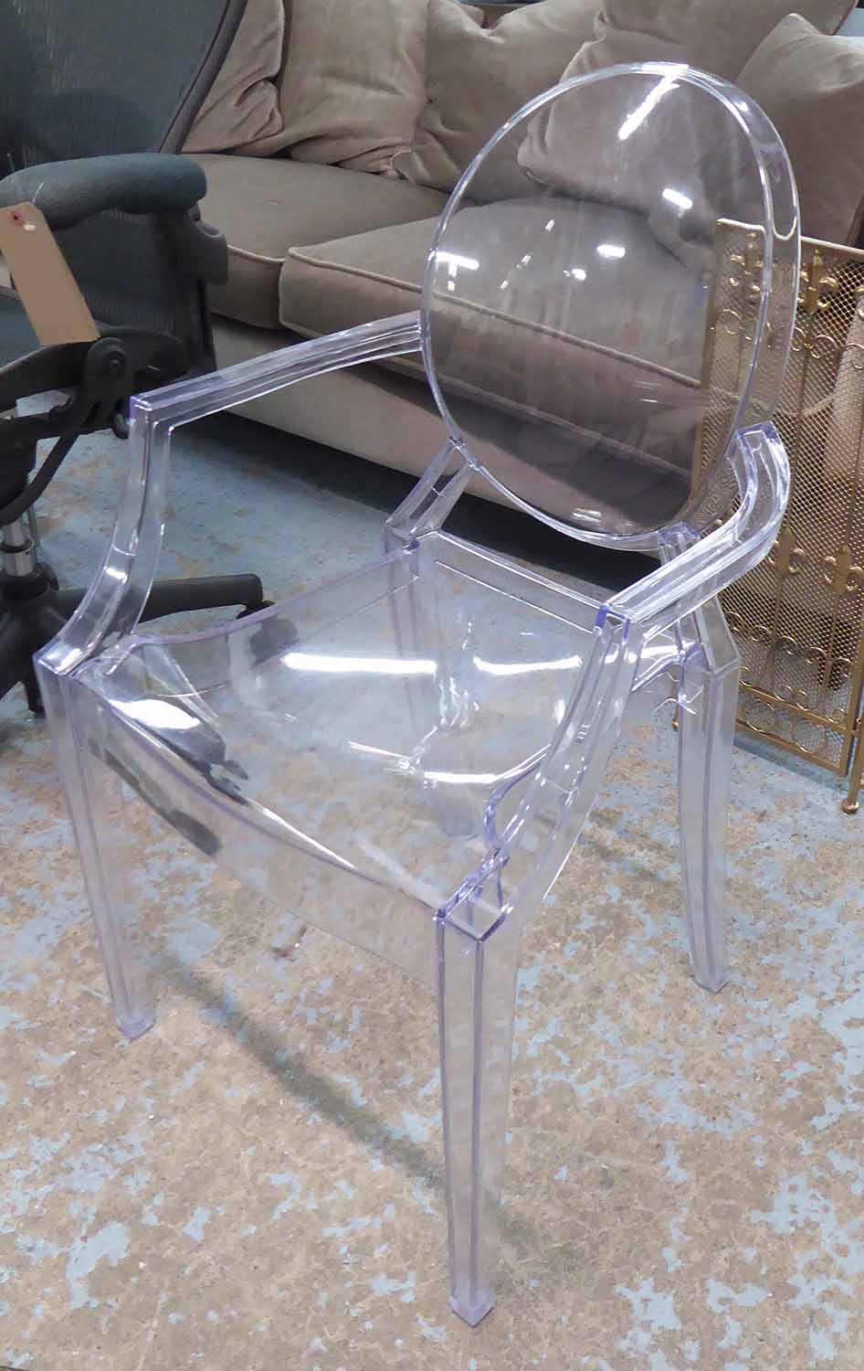 LOUIS GHOST STYLE CHAIR, after Philippe Starck, 92cm H.