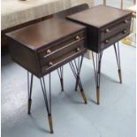 SIDE CHESTS, a pair, in the French Industrial manner, 40.5cm W x 34cm D x 69cm H.