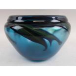 STUDIO GLASS JARDINIERE, late 20th century indistinctly signed and dated 1992 to base,