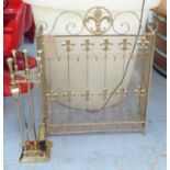 FIRE SIDE COMPANION SET, English country style, gilt finish, 86cm at tallest.