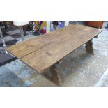 LOW TABLE, vintage South-East Asian hardwood, with carved base, 177cm L x 80cm W x 36cm H.