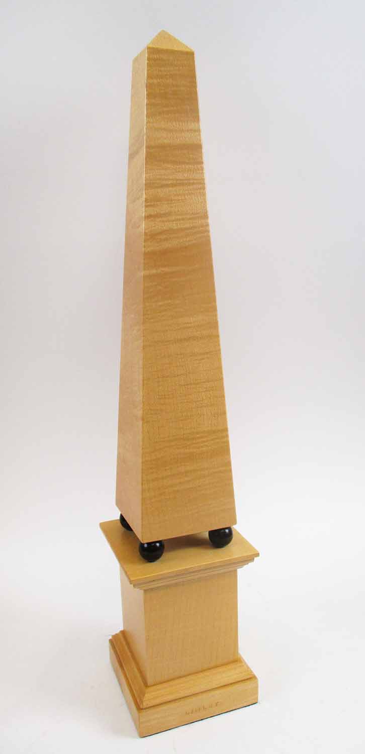 DAVID LINLEY OBELISK, late 20th century, sycamore and calamander wood, stamped 'Linley', 46.5cm H.