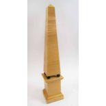DAVID LINLEY OBELISK, late 20th century, sycamore and calamander wood, stamped 'Linley', 46.5cm H.