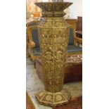 MOROCCAN ASSEMBLAGE, including a floor standing urn, 146cm H x 52cm W and a hanging lantern,