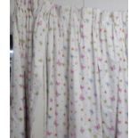 JANE CHURCHILL FLUTER BY FABRIC CURTAINS, a pair, 140cm gathered by 240cm drop.