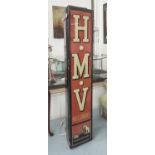 HMV SHOP LIGHT, vintage 1950's, adapted for home use, 56cm H.