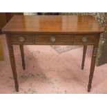 WRITING TABLE, George IV, mahogany with three drawers, 77cm H x 93cm W x 52cm D.