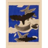 GEORGES BRAQUE 'Birds', 1955, lithograph, printed by Mourlot, 35cm x 25cm, framed and glazed.