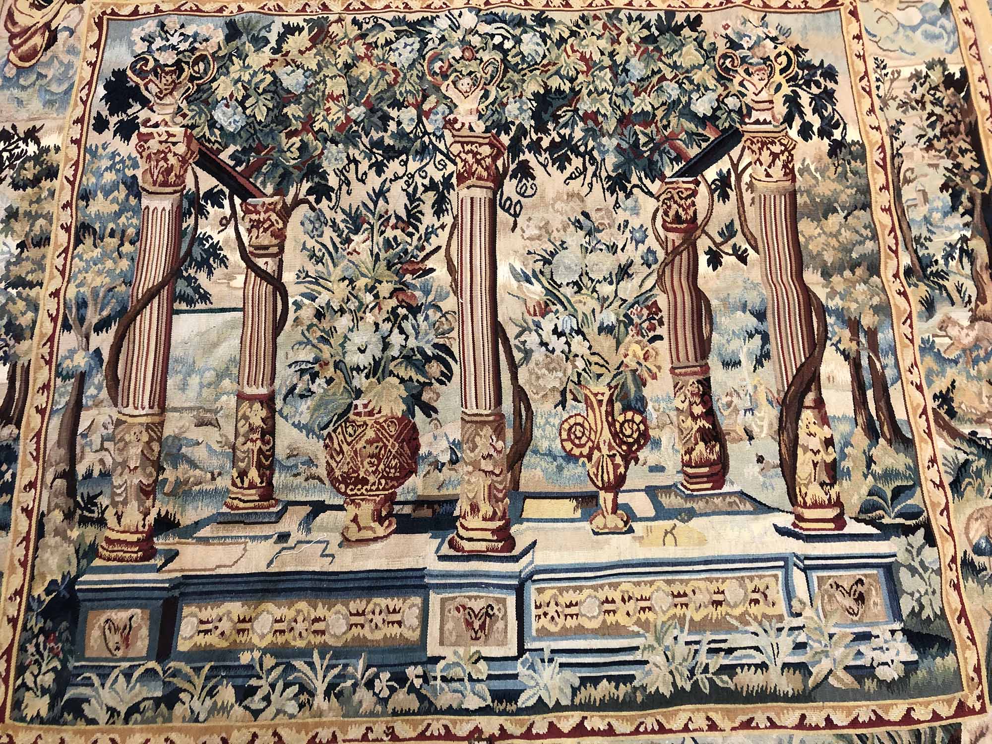 VERDURE DESIGN TAPESTRY, 166cm x 169cm, hand made, Classical scene within a complimentary border. - Image 2 of 2