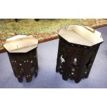 DAMASCUS LAMP TABLES, two,