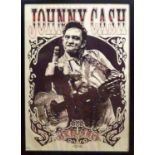 JONNY CASH POSTER, 85cm x 60cm, framed and glazed.